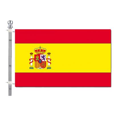 Vlaggenstok / vlaggenmast set - incl vlag van Spanje 90 x 150 cm - aluminium - 183 cm