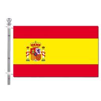 Vlaggenstok / vlaggenmast set - incl vlag van Spanje 90 x 150 cm - aluminium - 183 cm