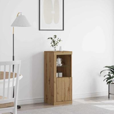 Dressoir artisanaal eikenkleurig 41 x 37 x 100 cm Bewerkt hout