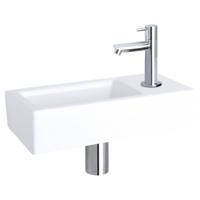 Differnz Ravo fonteinset keramiek - kraan recht - 38.5 x 18.5 x 9 cm - chroom