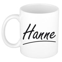 Naam cadeau mok / beker Hanne met sierlijke letters 300 ml - thumbnail