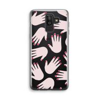 Hands pink: Samsung Galaxy J8 (2018) Transparant Hoesje - thumbnail