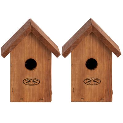 Best for Birds Houten vogelhuisje/nestkastje winterkoning - 2x stuks - tuinvogels - nestkast vogelhu Best for Birds Houten vogelhuisje/nestkastje winterkoning - 2x stuks - tuinvogels - nestkast vogelhu