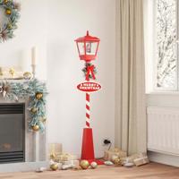 Kerststraatlamp met lantaarn Rood 40.5x40.5x180cm Metaal