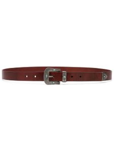 Brunello Cucinelli ceinture en cuir à perles - Marron