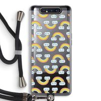 Regenboog: Samsung Galaxy A80 Transparant Hoesje met koord