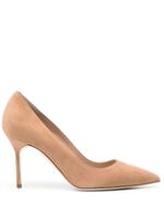 Manolo Blahnik escarpins BB 90 mm en cuir - Marron - thumbnail