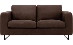 Goossens Excellent Bank Jovani bruin, leer, 2-zits, urban industrieel