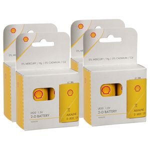 Shell Batterijen - type LR20 - 8x stuks - Alkaline - Longlife