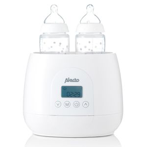 Alecto BW700TWIN - Snelle digitale duo flessenwarmer voor opwarmen, sterilisatie en ontdooien, wit