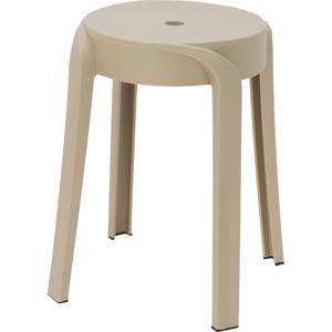 Bijzet krukje/zit krukje Astora - kunststof - beige - D34 x H45 cm - stoelen