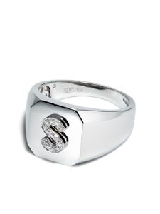 SHAY bague S-initial en or blanc 18ct - Argent