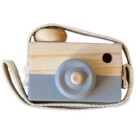 Kinderen houten camera fotografie Props creatieve hand gemaakt speelgoed Foto Props decoratieve ornamenten (grijs)
