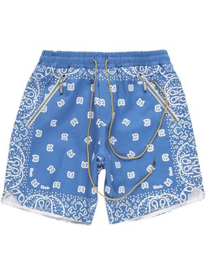 RHUDE short à motif cachemire - Bleu