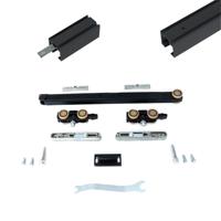 Xperta set 3m rail - Zwart - Plafond opbouw - Enkele deur - Deurdikte 50-55mm - Dubbele softclose - opbouw