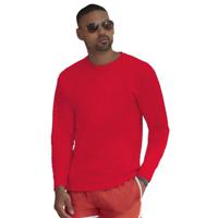 Fruit of the Loom t-shirt lange mouwen - heren - rood - katoen - regular fit - thumbnail