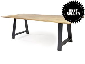 Tafel HERO eiken A-poot | 80cm x 80cm | Black-Wash