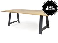 Tafel HERO eiken A-poot | 80cm x 80cm | Black-Wash - thumbnail