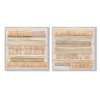 Canvas Home ESPRIT Beige Natuurlijk Boho 82 x 4,5 x 82 cm (2 Stuks)