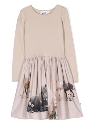 Molo Jurk met print - Beige