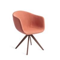 Jesper Home Draaibare Eetkamerstoel 'Yuni' Turn Brown, kleur Coral Crush