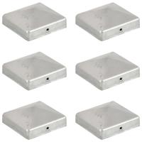 Paalkappen 6 st piramide 81x81 mm gegalvaniseerd metaal