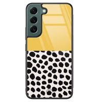 Samsung Galaxy S22 Plus glazen hardcase - Abstract geel