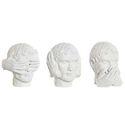 Decoratieve figuren DKD Home Decor Wit Neoklassiek 14 x 11 x 14 cm (3 Stuks)