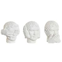 Decoratieve figuren DKD Home Decor Wit Neoklassiek 14 x 11 x 14 cm (3 Stuks)