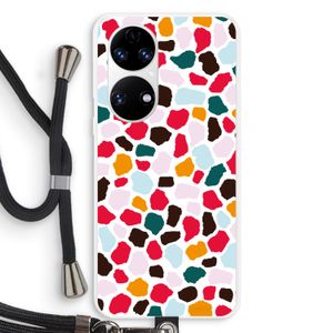 Colored Giraffe: Huawei P50 Transparant Hoesje met koord
