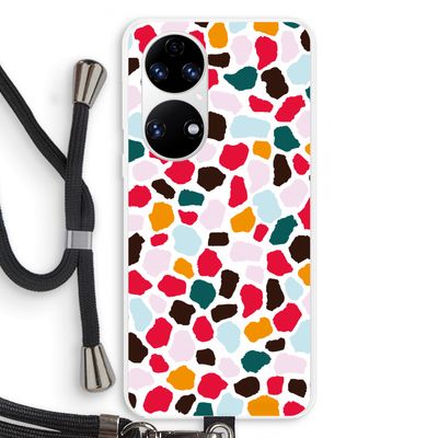 Colored Giraffe: Huawei P50 Transparant Hoesje met koord