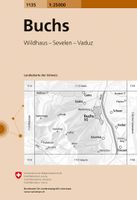 Wandelkaart - Topografische kaart 1135 Buchs | Swisstopo - thumbnail