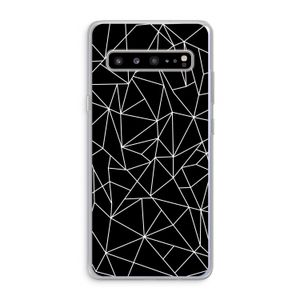 Geometrische lijnen wit: Samsung Galaxy S10 5G Transparant Hoesje