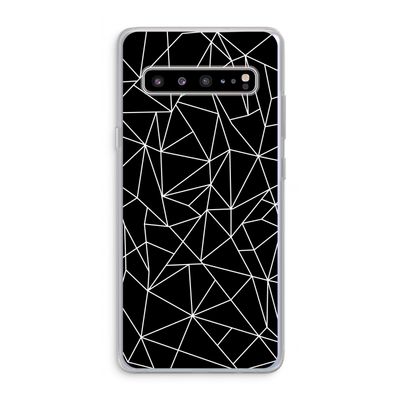 Geometrische lijnen wit: Samsung Galaxy S10 5G Transparant Hoesje