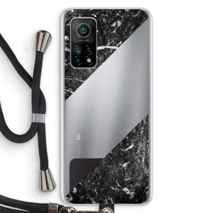 Zwart marmer: Xiaomi Mi 10T 5G Transparant Hoesje met koord