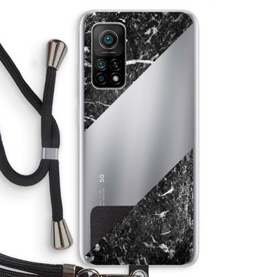 Zwart marmer: Xiaomi Mi 10T 5G Transparant Hoesje met koord