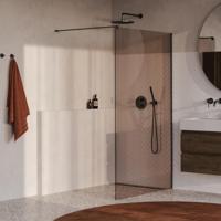 Brauer Oblivion - Inloopdouche - Brons Glas - 120 x 200 cm - incl. Glascoating - PVD Gunmetal Geborsteld