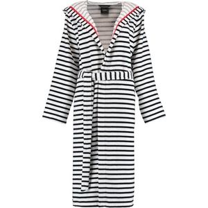 Cawö Cawö Dames Badjas met Capuchon 1243 Schwarz-weiss 36