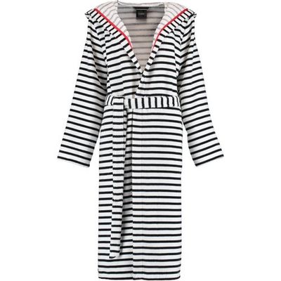 Cawö Cawö Dames Badjas met Capuchon 1243 Schwarz-weiss 36
