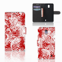 Telefoonhoesje met Naam Nokia 2 Angel Skull Rood - thumbnail