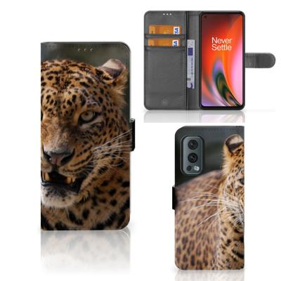 OnePlus Nord 2 5G | Telefoonhoesje | Met pasjeshouder | Luipaard
