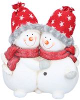 Kerstbeeld Sneeuwpoppenpaar 31CM - thumbnail