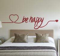 Muursticker Hart en be happy