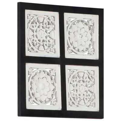 VidaXL Wandpaneel handgesneden 40x40x1,5 cm mdf zwart en wit
