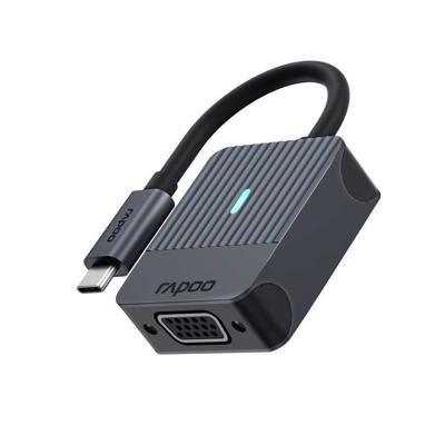 Rapoo USB-C Adapter, USB-C naar VGA, grijs Desktop accessoire Zwart