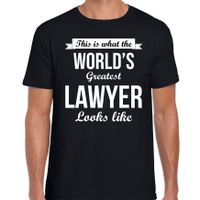 Worlds greatest lawyer t-shirt zwart heren - Werelds grootste advocaat cadeau - thumbnail