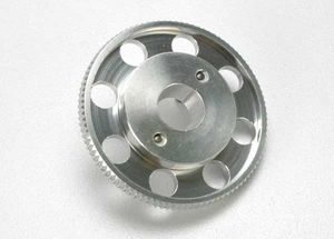 Flywheel, (larger, knurled for use with starter boxes) (trx 2.5 and trx 2.5r) (silver anodized)