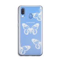 White butterfly: Samsung Galaxy A40 Transparant Hoesje