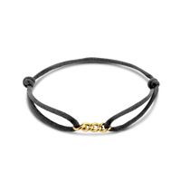 Armband geelgoud-satijn goudkleurig-zwart 13-26 cm