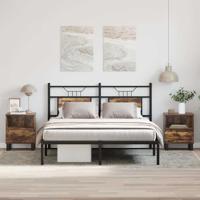 Nachtkastjes 2 st 40x35x50 cm bewerkt hout gerookt eikenkleurig
